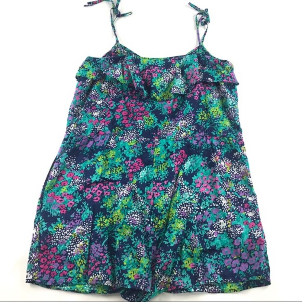Shoshanna Abstract Floral Cotton Romper Sz Large - Picture 3 of 4